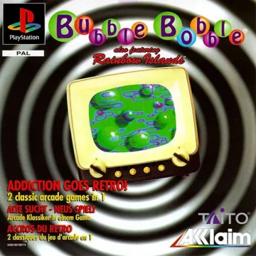 Bubble Bobble also featuring Rainbow Islands (US) box cover front